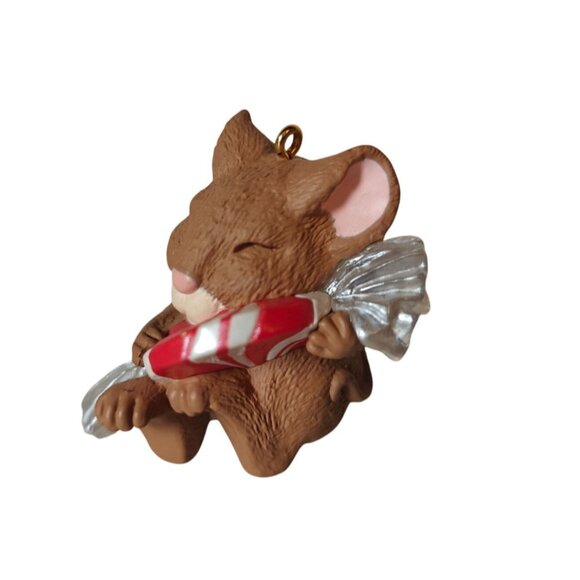 Vintage Hallmark Sharon Pike 1996 Anthropomorphic Mouse Ornament With Candy Cane - Picture 2 of 6